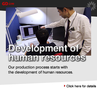 Our production process starts with the development of human resources. “Development of human resources”